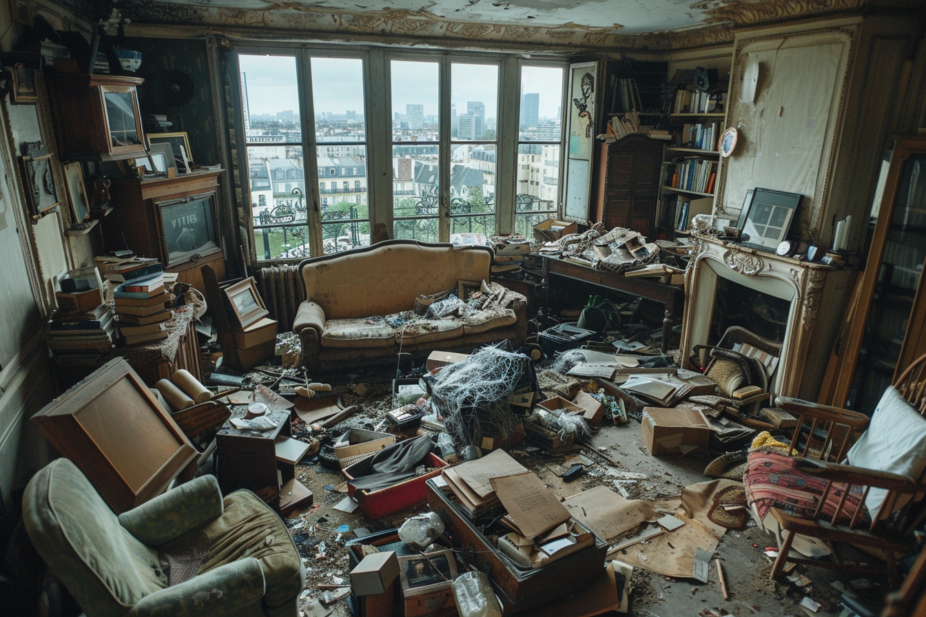Équipe d'experts en action lors d'un débarras de maison insalubre à Quimper pour renouveler et assainir l'habitat